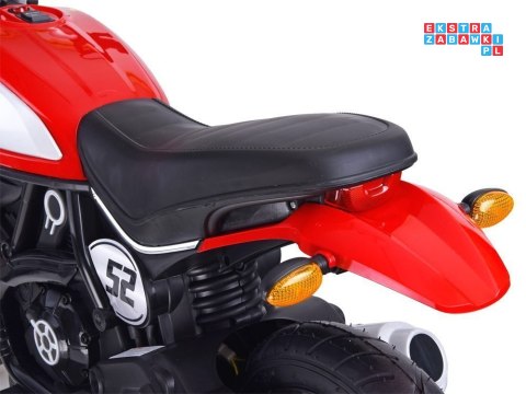 [PA0235] Motocykl Street Bob na akumulator 6V/7Ah pompowane opony wolny start MP3 - czerwony