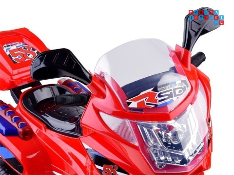 [PA0241] Motorek na akumulator 6V/4.5Ah światła led - czerwony