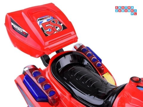 [PA0241] Motorek na akumulator 6V/4.5Ah światła led - czerwony