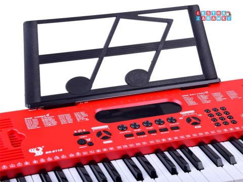 [IN0132] Organy keyboard z mikrofonem 61kl czerwone