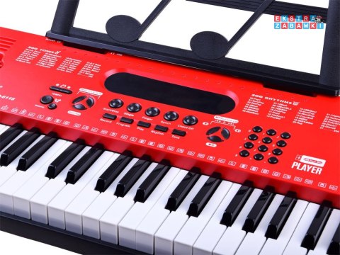 [IN0132] Organy keyboard z mikrofonem 61kl czerwone