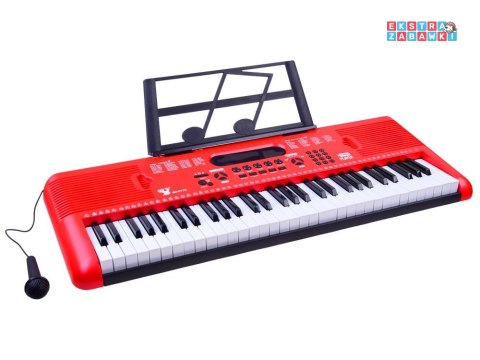 [IN0132] Organy keyboard z mikrofonem 61kl czerwone