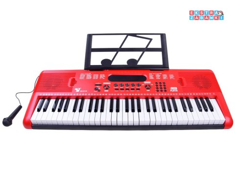 [IN0132] Organy keyboard z mikrofonem 61kl czerwone