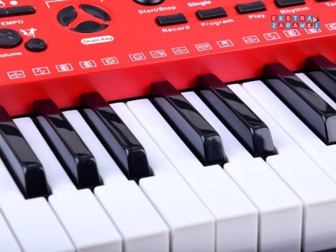 [IN0132] Organy keyboard z mikrofonem 61kl czerwone