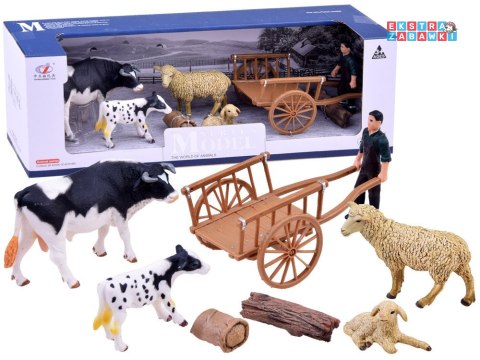 [ZA2606 B] Seria zwierzęta farma zestaw figurki krowa owca gospodarz zagroda