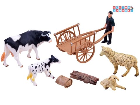 [ZA2606 B] Seria zwierzęta farma zestaw figurki krowa owca gospodarz zagroda