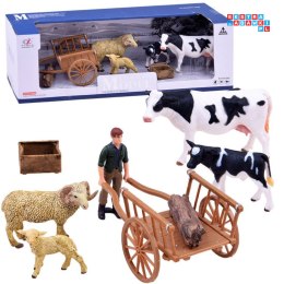 [ZA2606 C] Seria zwierzęta farma zestaw figurki krowa owca gospodarz zagroda