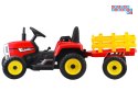 [PA0242] Traktor z przyczepą na akumulator 12V/7Ah z pilotem wolny start panel muzyczny - czerwony
