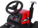 [PA0242] Traktor z przyczepą na akumulator 12V/7Ah z pilotem wolny start panel muzyczny - czerwony