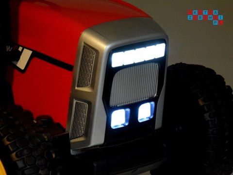 [PA0242] Traktor z przyczepą na akumulator 12V/7Ah z pilotem wolny start panel muzyczny - czerwony