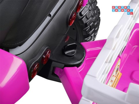 [PA0242] Traktor z przyczepą na akumulator 12V/7Ah z pilotem wolny start panel muzyczny - różowy