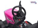 [PA0242] Traktor z przyczepą na akumulator 12V/7Ah z pilotem wolny start panel muzyczny - różowy