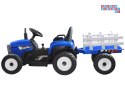 [PA0242] Traktor z przyczepą na akumulator 12V/7Ah z pilotem wolny start panel muzyczny - niebieski