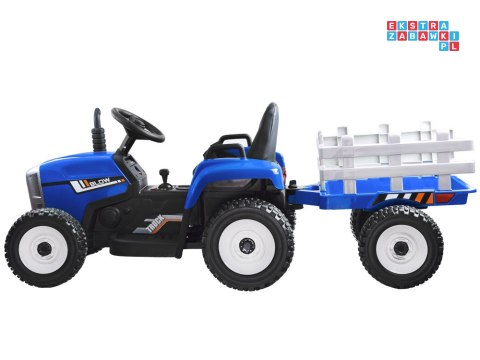 [PA0242] Traktor z przyczepą na akumulator 12V/7Ah z pilotem wolny start panel muzyczny - niebieski