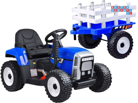 [PA0242] Traktor z przyczepą na akumulator 12V/7Ah z pilotem wolny start panel muzyczny - niebieski