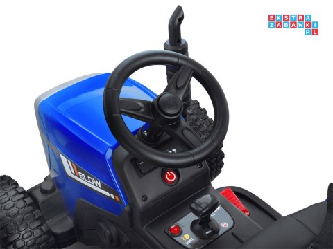[PA0242] Traktor z przyczepą na akumulator 12V/7Ah z pilotem wolny start panel muzyczny - niebieski