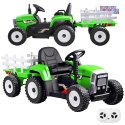 [PA0242] Traktor z przyczepą na akumulator 12V/7Ah z pilotem wolny start panel muzyczny - zielony