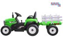 [PA0242] Traktor z przyczepą na akumulator 12V/7Ah z pilotem wolny start panel muzyczny - zielony