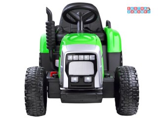 Traktor z przyczepą na akumulator - zielony, 12V/7Ah, z pilotem, wolny start, panel muzyczny [PA0242]