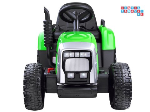 [PA0242] Traktor z przyczepą na akumulator 12V/7Ah z pilotem wolny start panel muzyczny - zielony