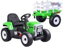 [PA0242] Traktor z przyczepą na akumulator 12V/7Ah z pilotem wolny start panel muzyczny - zielony