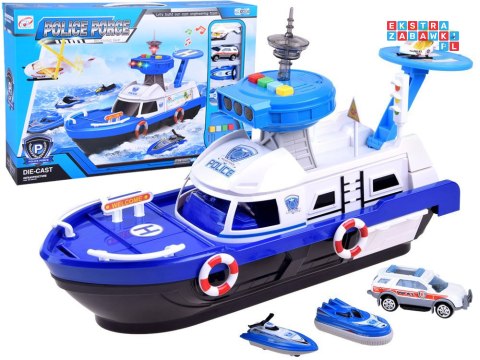 Zestaw Łódź Policja + helikopter pojazdy ZA3341