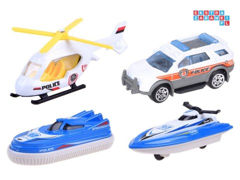 Zestaw Łódź Policja + helikopter pojazdy ZA3341