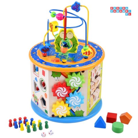 Drewniana kostka edukacyjna sorter 8w1 ZA4117