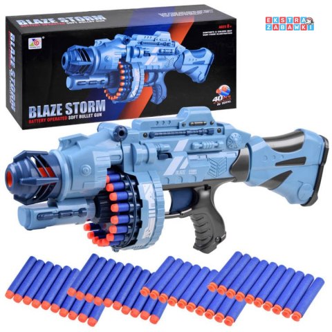 [ZA3796] Duży pistolet wyrzutnia BLASTER piankowe naboje 40 szt