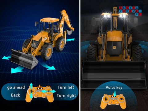 Duży Traktor Spychacz Koparka JCB zdalnie sterowana na pilota 1:20 RC0578