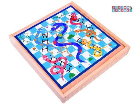 [GR0494] Gra planszowa 8w1 drewniany zestaw gier