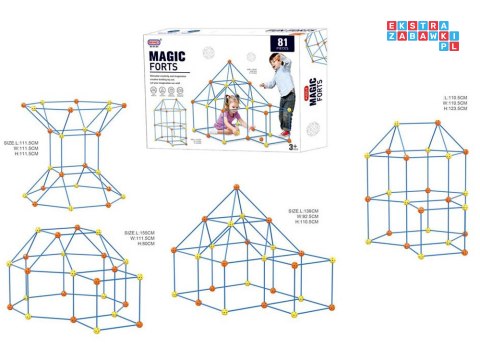 Klocki konstrukcyjne DUŻE SŁOMKI rurki 81el ZA3873