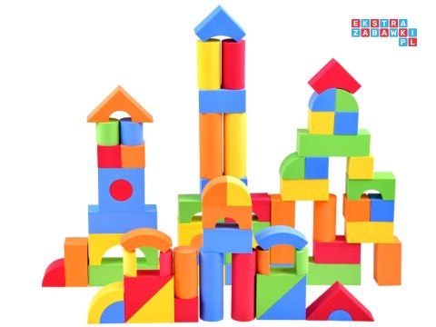 Miękkie kolorowe Klocki PIANKOWE 80 ele ZA3856