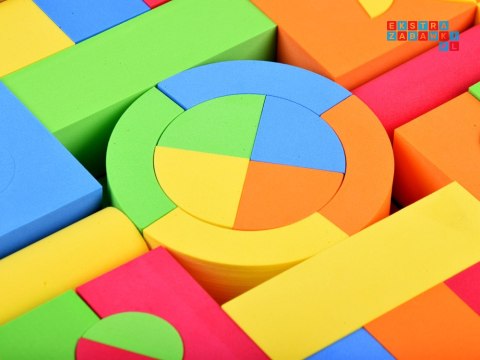 Miękkie kolorowe Klocki PIANKOWE 80 ele ZA3856