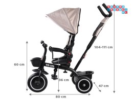 [SP0650 BE] Rowerek trójkołowy Tiny Bike 3w1 beżowy z daszkiem