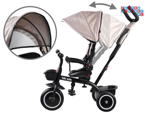 [SP0650 BE] Rowerek trójkołowy Tiny Bike 3w1 beżowy z daszkiem