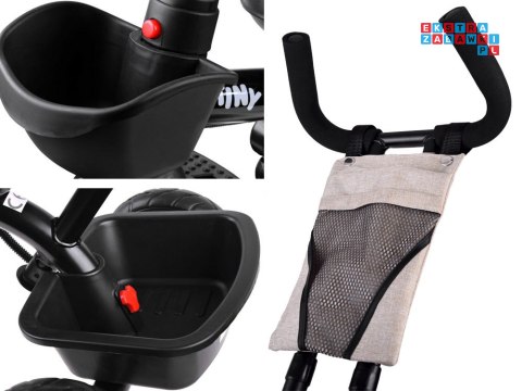 [SP0650 BE] Rowerek trójkołowy Tiny Bike 3w1 beżowy z daszkiem
