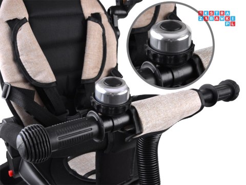 [SP0650 BE] Rowerek trójkołowy Tiny Bike 3w1 beżowy z daszkiem