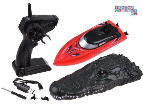 [RC0576 CZ] Zdalnie sterowana łódka krokodyl 2w1 na pilota