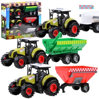 [ZA3908] Zestaw 3 x traktor przyczepa dla farmera