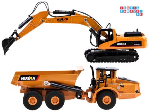 Zestaw metalowa koparka + wywrotka modele 2w1 ZA3910