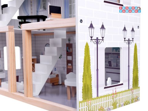 [ZA4131] Drewniany domek dla lalek w stylu Boho led
