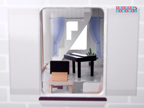 [ZA4131] Drewniany domek dla lalek w stylu Boho led