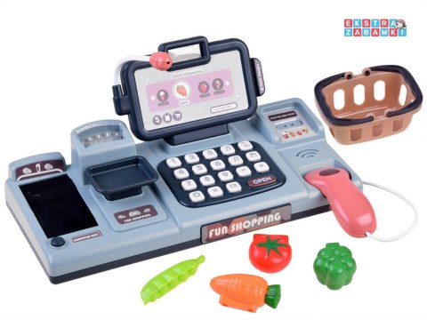 [ZA4147 Kasa fiskalna dla dzieci skaner waga smartfon koszyk zabawa w sklep