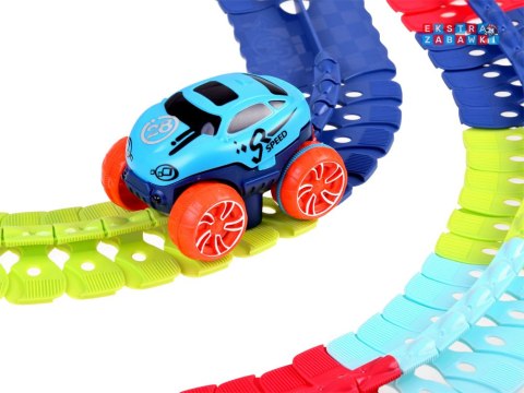 [ZA4379] Kolorowy giętki tor 184 el. autko trasa 4m