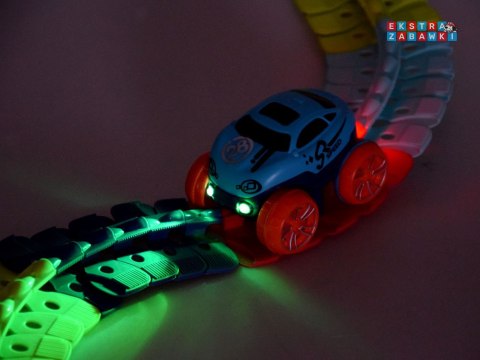 [ZA4379] Kolorowy giętki tor 184 el. autko trasa 4m