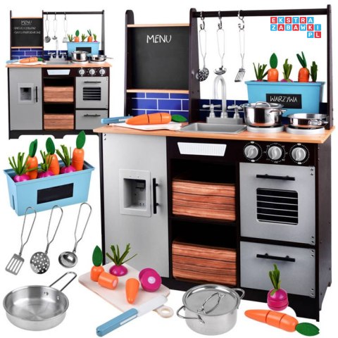 Loft Kuchnia drewniana dla dzieci lodówka ZA4129