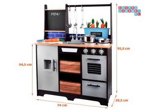 Loft Kuchnia drewniana dla dzieci lodówka ZA4129