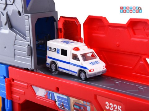 [ZA4361] Mega garaż 2w1 policja straż winda walizka