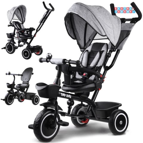 [SP0650 SZ] Rowerek dziecięcy trójkołowy Tiny Bike 3w1 z daszkiem obracany
